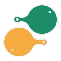 로엠디자인 원형 서빙 도마 보드 2종 세트, 그린, 옐로우, 1세트