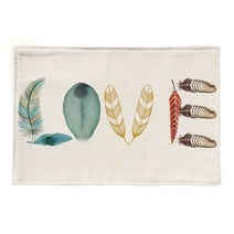 스토어33 깃털 디자인 키친 린넨 테이블매트, F, 44 x 28 cm