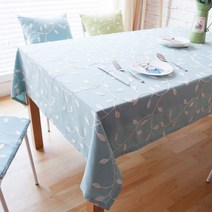 더자카 자수 리프 테이블보, Y432LHLB010, M(가로 100cm x 세로 140cm)