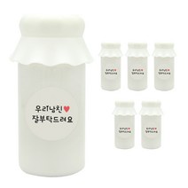 도나앤데코 사랑스러운뚜껑 보틀 6p + 우리남친잘부탁드려요 스티커 6p, 화이트, 200ml