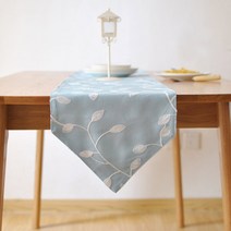 AnTs 주방용품 자수 패브닉 테이블 러너, 블루, 가로 30cm x 세로 200cm