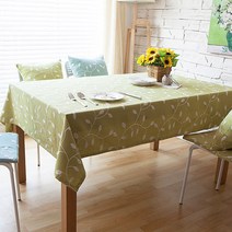 더자카 자수 리프 테이블보 + 쿠션, Y432LHLB009, XL(가로 100cm x 세로 140cm), 쿠션(가로 45cm x 세로 45cm)