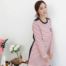 메르 임산부 긴팔 수유 리본땡땡이