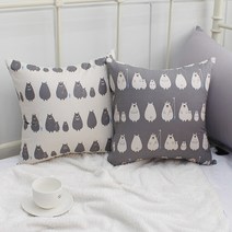 베드앤데코 피싱베어 쿠션 솜포함, 그레이