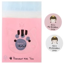 황씨네도시락 접착 애니멀 봉투 고양이 30p + 왕관 걸 스티커 30p, 1세트