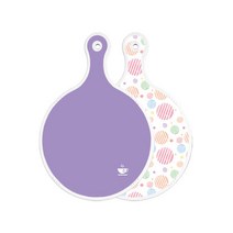 로엠디자인 양면 원형 서빙 도마 보라, 라인원형, 1개