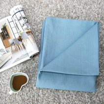 나산데코 텐셀 면 이중지 4계절용 홑이불 SD-17, 리사블루