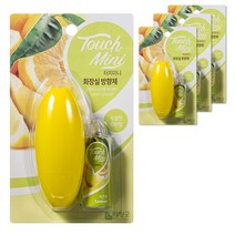 리빙굿 터치미니 화장실 방향제 세트 상큼한 레몬향, 13ml, 4세트, 과일/트로피칼향