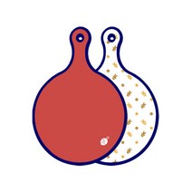 로엠디자인 블루에디션 양면 원형 서빙도마 보드 레드, 쿠키, 1개