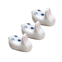 앤티스 주방용품 세라믹 젓가락 거치대, 토끼, 3개입