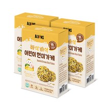 엘빈즈 바삭바삭 어린이 현미가케 노랑마을, 닭고기+단호박+계란+치즈 혼합맛, 3개입