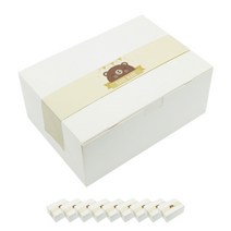도나앤데코 원터치 도시락상자 화이트 대 10p + 핸드메이드 곰 노랑띠지 10p, 1세트