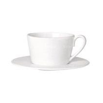 꼬떼따블 블렉퍼스트 티컵 220ml + 소서, 화이트, 1세트