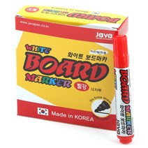 자바펜 화이트보드마카, 12개입, 빨강