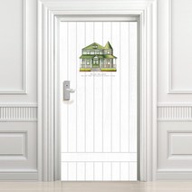 디자인수풀 현관문 시트 스위트 하우스 6 고급 우드목, 화이트