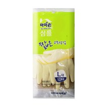 마미손 심플 짧은 고무장갑 L, 아이보리, 1개
