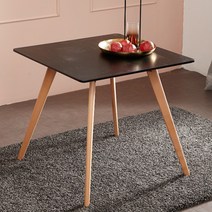 베스트리빙 모디디 EF 2인식탁 테이블, 블랙 + 내츄럴