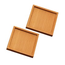 아리코 우드 컵받침 2p, 고급형스퀘어