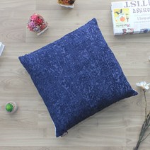 나비손길 무지 패브릭 보들보들 쿠션 방석 커버 목화솜포함, 블루&화이트