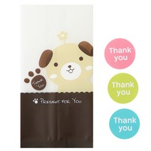 황씨네도시락 M봉투 강아지 100p + 원형 땡큐 스티커 100p, 1세트
