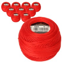 DMC 자수실 펄코튼12 10p, 666번, 120m