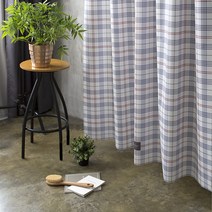 원세븐나인 글랜 체크 패브릭 샤워커튼 180 x 188 cm, 1개, 멀티(혼합)컬러