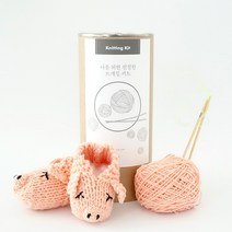 멜로우 신생아 돼지덧신 뜨개질 키트, 1개, 코랄