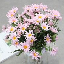 블랙앤화이트 인테리어 디자인 조화 데이지부쉬, 핑크