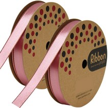 포포팬시 색선 주자 리본 15mm x 2p, 팥색 + 밤색, 13.7m
