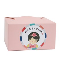 황씨네도시락 레이스박스 핑크 20p + 새해복 스티커 한복소녀 20p, 혼합 색상, 1세트