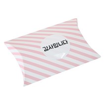 황씨네도시락 반달상자 스트라이프 핑크 10p + 원형 감사합니다 스티커 화이트 10p, 혼합 색상, 1세트