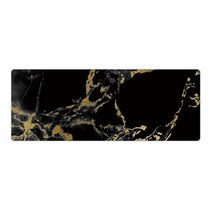 DM 알럽컴 마블 쉐입 장패드 80 x 30 cm, 블랙 + 골드, 1개