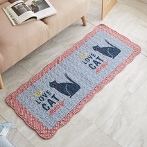 바이데코 순면 워싱 쇼파 앤 주방매트 4단, 러브캣