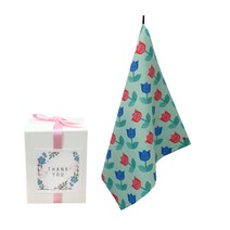 삼육오데이 DIY 돌답례품 수건 10p + 박스 10p + 리본 핑크 12p + 땡큐스티커 12p, 꽃송이들, 1세트