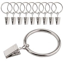 아이프렌즈 메탈릭 커튼 집게링 32mm, 실버, 10개입