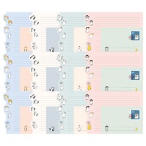 톡톡팬시 애니멀 가로 편지지 4종세트, 혼합 색상, 3세트