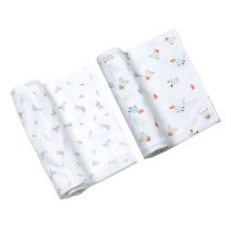 베이비앤아이 코모스베이비 래빗 속싸개 블루 + 베어 속싸개 블루