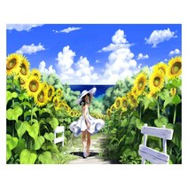 픽스아트 보석십자수 만들기세트 해바라기속으로, 혼합 색상, 1세트