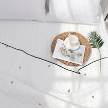 라몬떼 스칸디아 시어서커 자수 누빔이불, 블랙