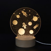 아트조이 LED 아크릴 원형 무드등, 우주여행