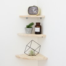 럼버잭 원목 코너 베이직 선반 3종세트, 우드