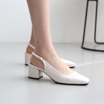 단골언니 여성용 스퀘어토우 슬링백 힐 루엘드 6cm