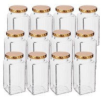 글라스락 허브 사각러그 유리병 골드 250ml + 뚜껑 랜덤 발송, 12세트