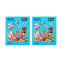 BT21 엠보플레이크 스티커, 썸머, 2개