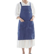 바이데코 헤지 순면 워싱 버클 앞치마, 중청, 2개