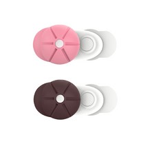 모자 회전 도어쿠션 2종 세트, 핑크, 브라운, 1세트