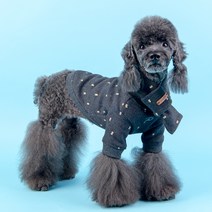 퍼피아 강아지고양이옷 오라벨 머플러 라운드티, 챠콜그레이