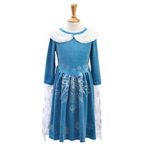 골든래빗 여아용 겨울 눈꽃망토 원피스