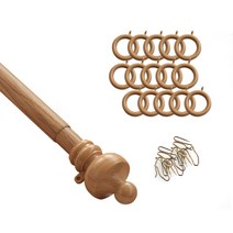 윈테리어 25mm 일반캡 커튼봉세트 + 25mm 일반커튼링 15p, 커튼봉(연우드), 커튼링(연우드)