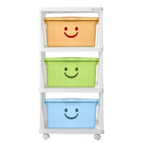 보노하우스 파스텔 해피프레임 수납함 3단, D타입(옐로우, 그린, 블루), 1개